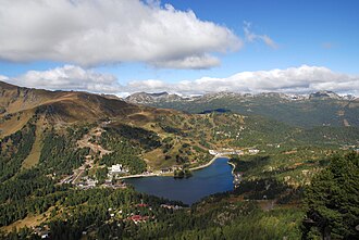 Blick vom Schoberriegel auf die Turracher Höhe mit dem Turracher See