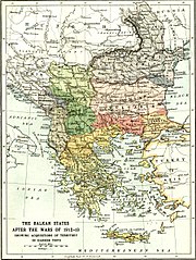 Carte géographique montrant en couleurs les territoires de plusieurs pays.