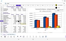 Web browser accessing Collabora Online Calc 6.4.9 on Android 8" tablet