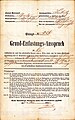 Die Grundentlastung beruhte auf einem behördlichen Verfahren (hier, 6. Mai 1853): Herrschaft Welsbergl, Graf Schönburg, Franz Weiß in Krast, Amt Bergrecht bei Arnfels, Leibnitz, Südweststeiermark, Kreisregierung Graz