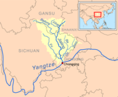 四川省東部を流れ重慶市中心部で長江にそそぐ嘉陵江