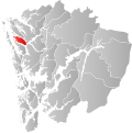 Kart over Meland Tidligere norsk kommune