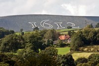 Pendle Hill marked with the date 1612 on the 400th anniversary of the Witch Trials