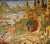 Салерно на средневековой миниатюре