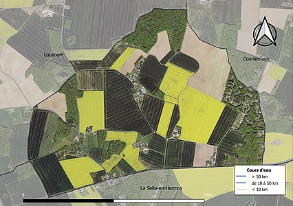 Carte orthophotographique de la commune en 2016.