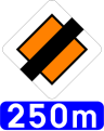 B13: End of priority road in 250 metres