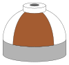 Illustration of cylinder shoulder painted in brown and white quarters