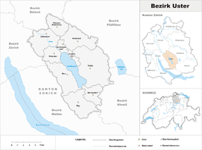 Karte von Bezirk Uster