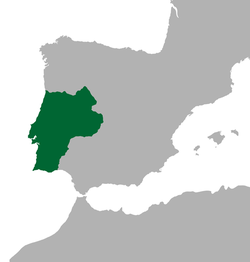 Položaj Luzitanije na Iberskem polotoku