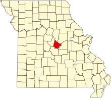 Разположение на окръга в Мисури