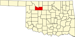Karte von Major County innerhalb von Oklahoma