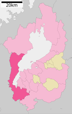 Vị trí Ōtsu trên bản đồ tỉnh shiga