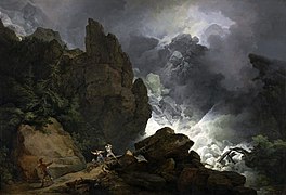 Tableau Avalanche dans les Alpes, peint en 1803 par Philippe-Jacques de Loutherbourg.
