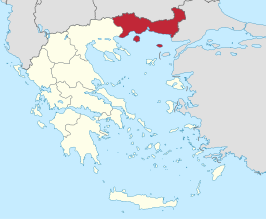 Kaart van Oost-Macedonië en Thracië