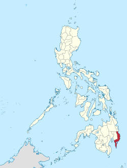 Mapa ng Pilipinas na magpapakita ng lalawigan ng Silangang Dabaw