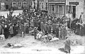 Guichen ː le marché aux veaux vers 1930 (carte postale E. Bagot).