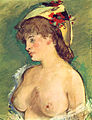 Edouard Manet, Blonde vrouw met ontblote borst (1878)