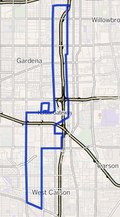 Harbor Gateway as outlined by the Los Angeles Times