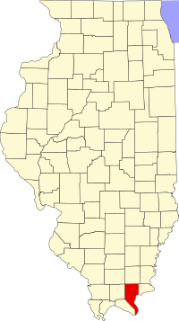 Locatie van Pope County in Illinois