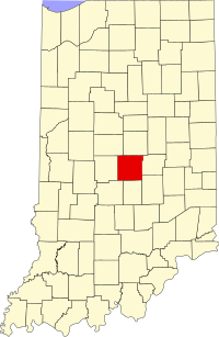 Map of Indijana highlighting Marion County