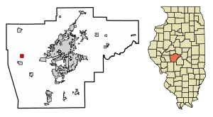 Location of Berlin in Sangamon County, Illinois.