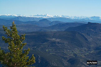 Provenzalische Voralpen (Blick vom Mont Ventoux nach Nordosten in Richtung Alpen)