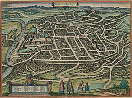 Kaart van Vilnius in 1576