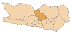 okres Feldkirchen na mapě Korutan