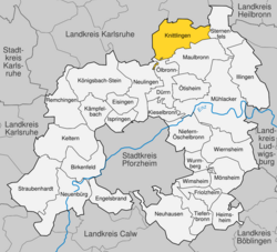 Elhelyezkedése Baden-Württemberg térképén