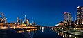 Melbourne and the Yarra River at night.