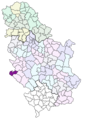 Localisation de la municipalité de Priboj en Serbie
