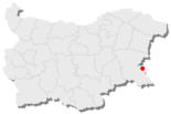 Karte von Bulgarien, Position von Sosopol hervorgehoben