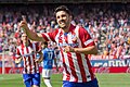 El futbolista español David Villa celebrando un gol con el Atlético de Madrid en la temporada 2013-2014. Por Kadellar.