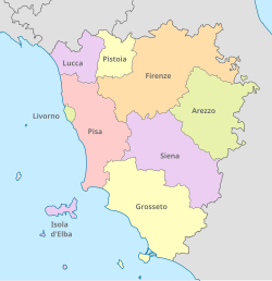 Location of Tuscany
