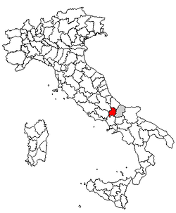 Kartet viser Provinsen Isernias plassering i Italia