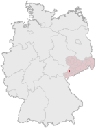 Lage der kreisfreien Stadt Zwickau in Deutschland