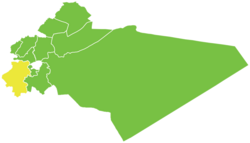 Map of Qatana District within Rif Dimashq Governorate