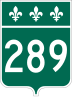 Route 289 marker