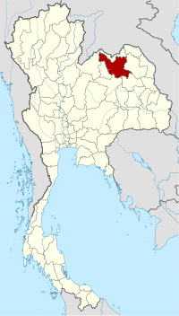 Udon Thani'nin Tayland'daki konumu