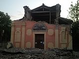 L'église del mulino (San Giuseppe Artigiano) après le séisme de 2012