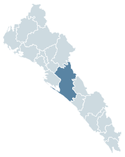 Location of Culiacán within Sinaloa