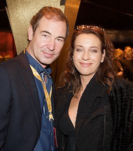 Erik de Vogel en actrice Marjolein Keuning bij de Europese première van het Cirque du Soleil te Amsterdam (oktober 2010)