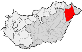 Carte de localisation du Nyírség en Hongrie.