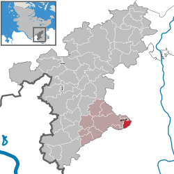 Elhelyezkedése Schleswig-Holstein térképén