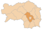 Lage des Bezirkes Graz-Umgebung innerhalb der Steiermark