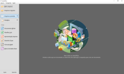 Tela de início do LibreOffice 7.0