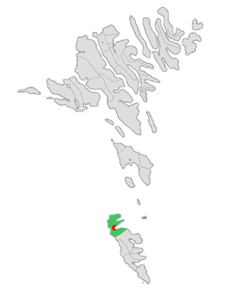 Location of Hvalbiar kommuna in the Faroe Islands