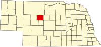 Округ Томас на мапі штату Небраска highlighting