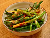 Pajeori (파절이), a banchan of spicy green onion salad