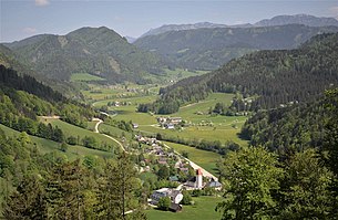 Panorama von St. Georgen am Reith Richtung Ortsteil Kogelsbach